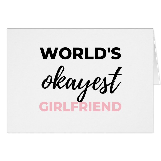World's Okayest Girlkompis Black Hälsningskort (Framsidan Horizontal)