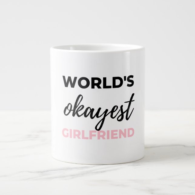 World's Okayest Girlkompis Black Jumbo Mugg (Framsidan)