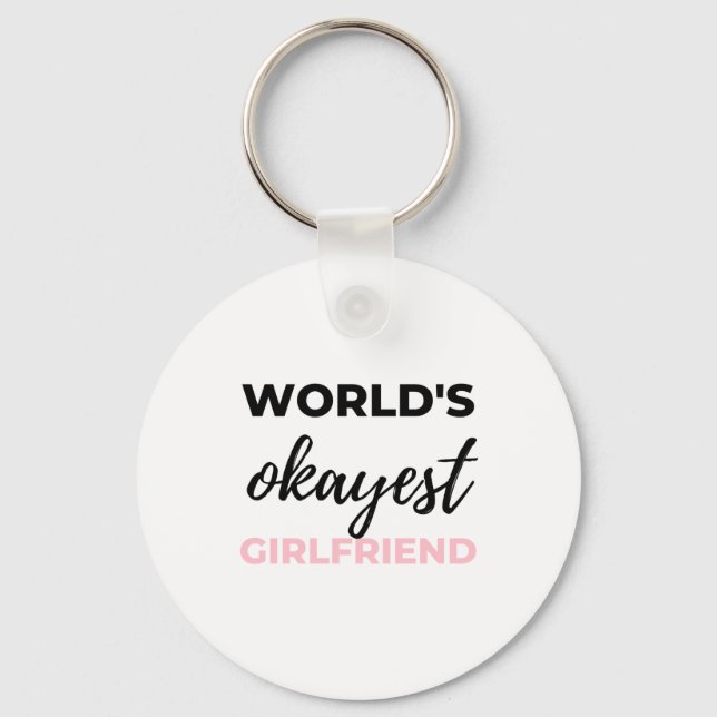 World's Okayest Girlkompis Black Nyckelring (Framsida)