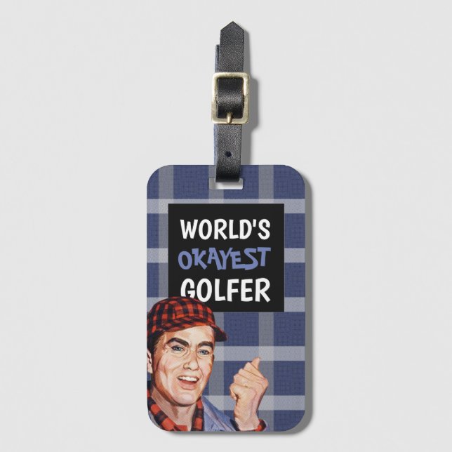 World's Okayest Golfer Bag Märkre Bagagebricka (Framsida vertikal)