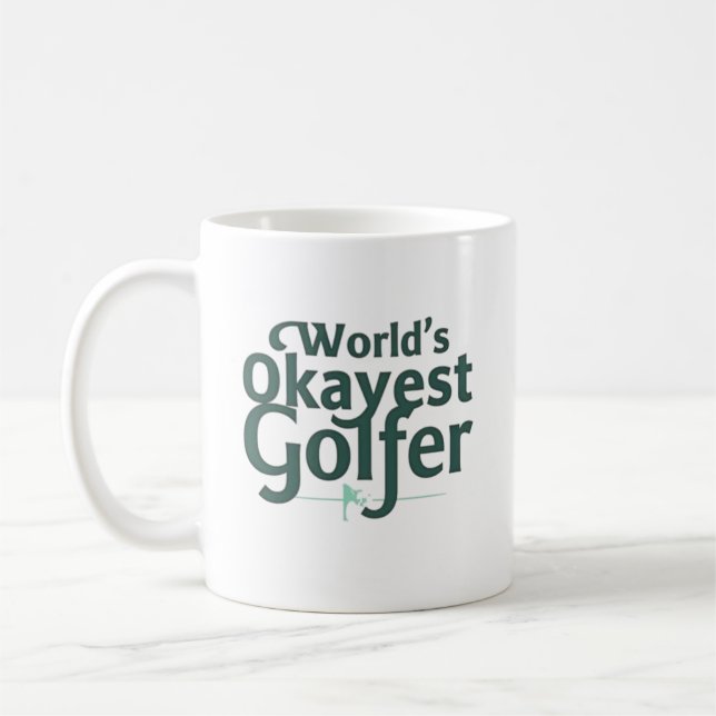 World's Okayest Golfer | Funny Golf Kaffemugg (Vänster)