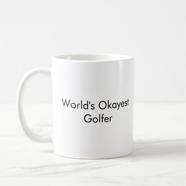 "World's Okayest Golfer" Funny Pappa Mugg - Custom (Vänster)