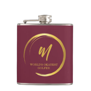 Worlds Okayest Golfer Guld Monogram Fickplunta