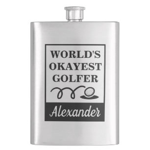World's Okayest Golfer lustig golfing-anpassningsb Fickplunta