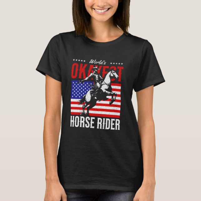 World's Okayest Horse Rider Equestrian Horse Ridin T Shirt (Framsida)
