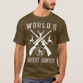 Worlds Okayest Hunter Funny Hunting Gift T Shirt