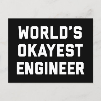 World's Okayest Ingenjör Funny Quote Vykort