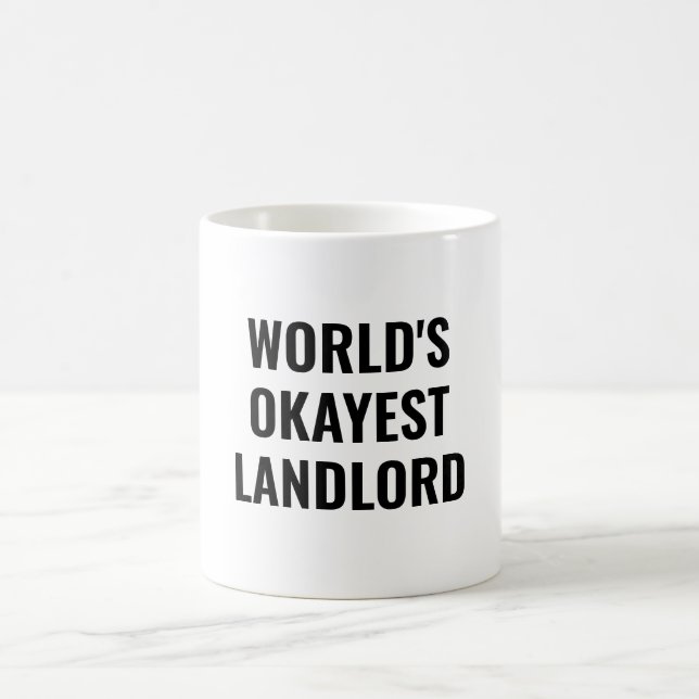 World's Okayest Landlord Funny Appreciation Kaffemugg (Center)