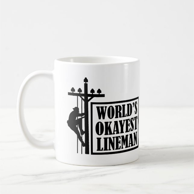 World's Okayest Lineman, Lineman Quote Kaffemugg (Vänster)