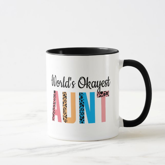 World's Okayest Moster Funny Auntie Gift Idea Mugg (Höger)