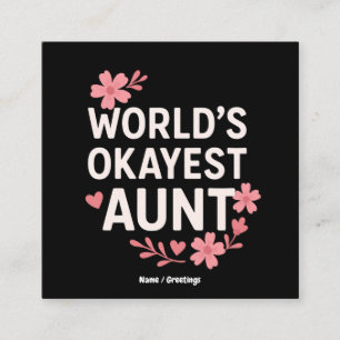 World's Okayest Moster Funny Mor's Day Gift Fyrkantigt Visitkort