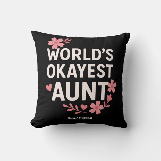 World's Okayest Moster Funny Mor's Day Gift Kudde (Framsida)