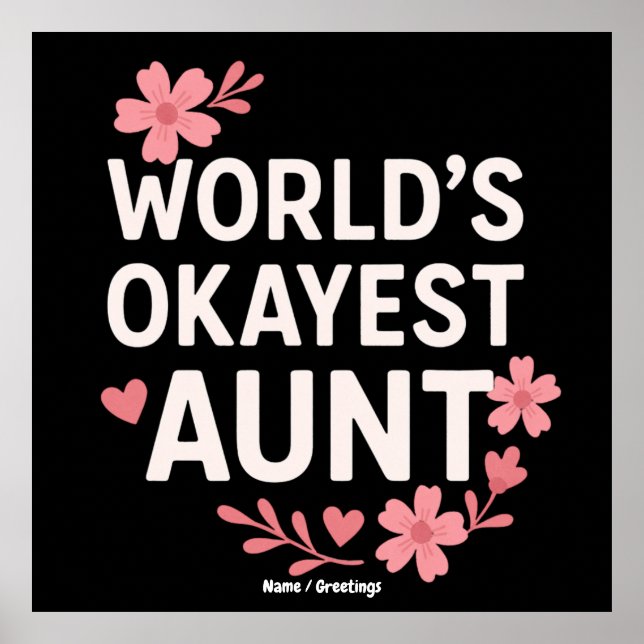 World's Okayest Moster Funny Mor's Day Gift Poster (Framsidan)