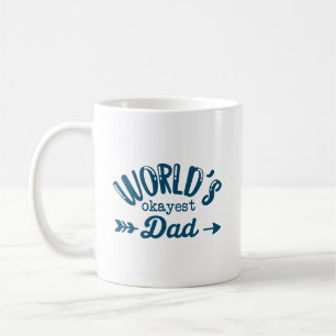 World's Okayest Pappa Funny Quote med Blue Text Kaffemugg