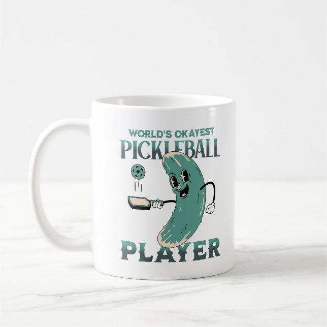 World's Okayest Pickleball Player Fun Pickleballer Kaffemugg (Vänster)