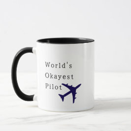 World's Okayest Pilot, Coola Funny Quote Mugg