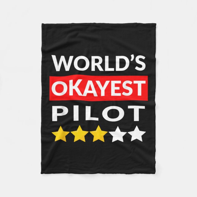 Worlds Okayest Pilot - Funny flygande luftfart Fleecefilt (Framsidan)