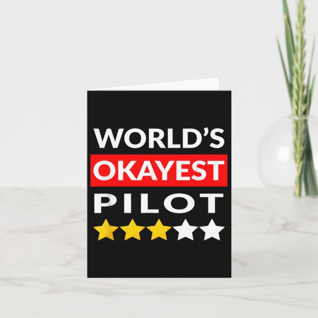 Worlds Okayest Pilot - Funny flygande luftfart Kort (Framsida)