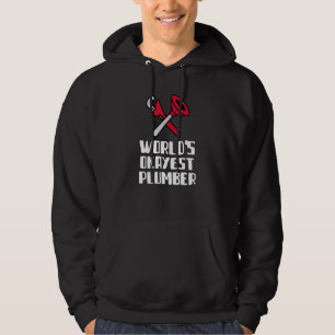 Worlds Okayest Plumber Electrician Employee Blue C Hoodie