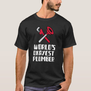 Worlds Okayest Plumber Electrician Employee Blue C T Shirt