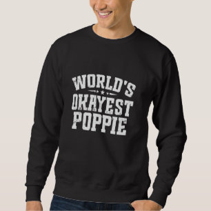 World's Okayest Poppie Vintage Fars dag Pappa Gr Lång Ärmad Tröja