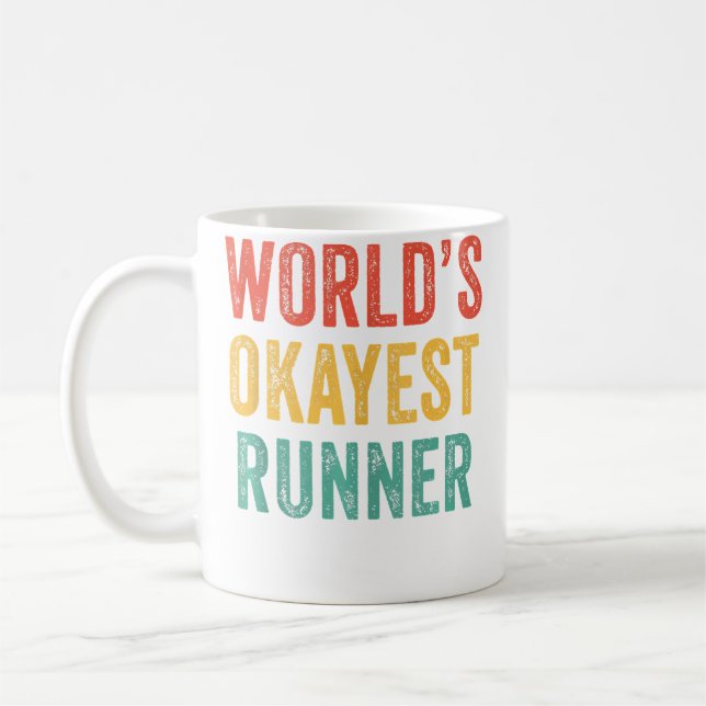 World'S Okayest Runner Funny Running Kaffemugg (Vänster)
