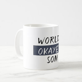 World's Okayest Son Funny Kaffemugg