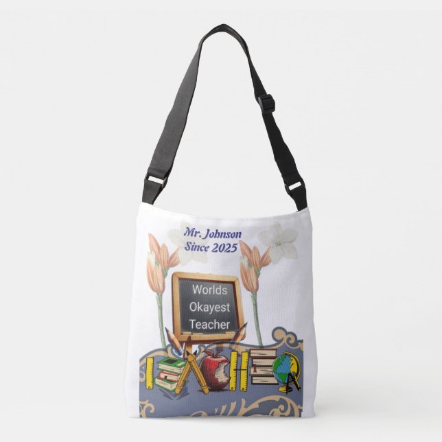 World's Okayest Teacher Tote Bag - Superskoj Gift Axelväska (Framsida)