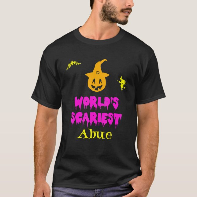 World's Scariest Abue Halloween Costume Lazy Easy T Shirt (Framsida)