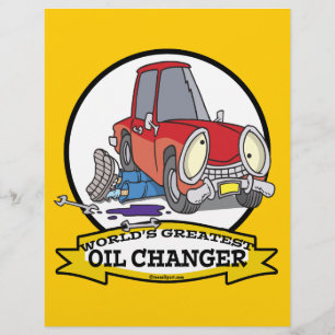 WORLDS STÖRST OIL CHANGER MANAR TECKNAD REKLAMBLAD