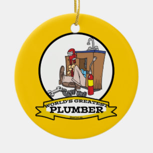 WORLDS STÖRST PLUMBER III MANAR TECKNAD JULGRANSPRYDNAD KERAMIK