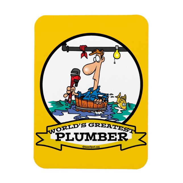 WORLDS STÖRST PLUMBER IV MANAR TECKNAD MAGNET (Vertikal)