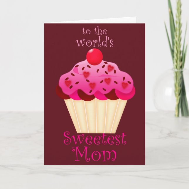World's Sweetest Mamma Cupkaka Mors dag Card Kort (Framsida)