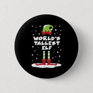 World's Tallest Elf Matching Group Family Helgdag Knapp