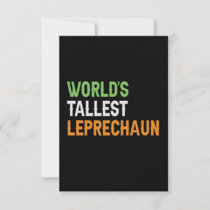 World's Tallest Leprechaun Funny Irish St Patrick Tack Kort