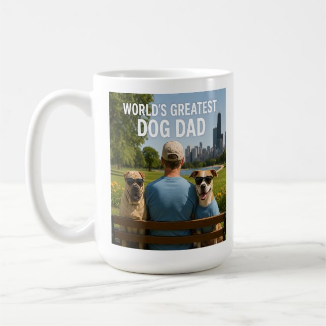 World's Underbarare Hund Pappa - Coola Crew Editio Kaffemugg (Vänster)
