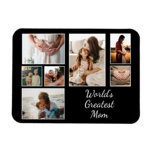 World's Underbarare Mamma Family Child 7 Photo Col Magnet