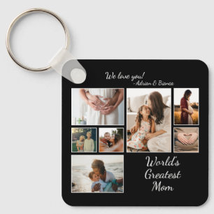 World's Underbarare Mamma Family Child 7 Photo Col Nyckelring