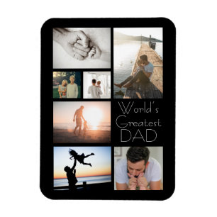 World's Underbarare Pappa Family Child 7 Photo Col Magnet