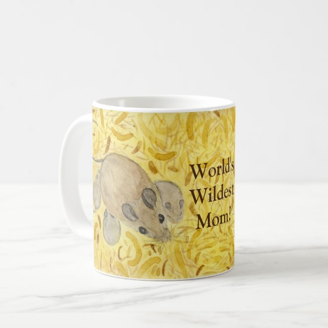 World's Wildest Mamma! Mus och spädbarn Kaffemugg (Framsida vänster)