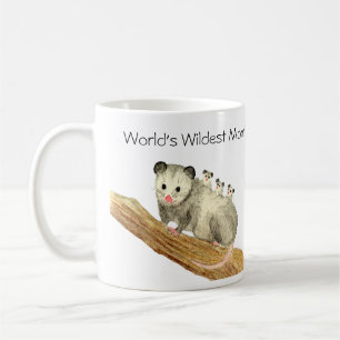 World's Wildest Mamma! Opossum och spädbarn Kaffemugg