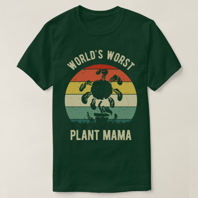Worlds Worst Plant Mamma V T Shirt (Design framsida)