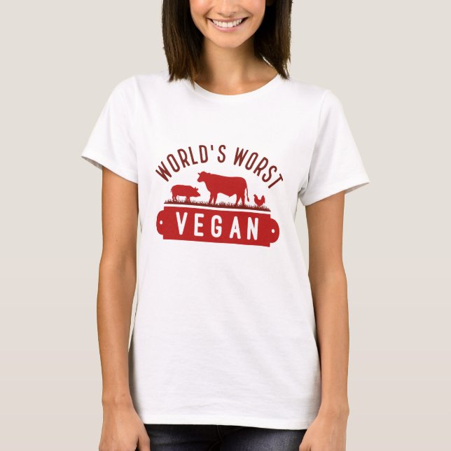 World's Worst Vegan T Shirt (Framsida)