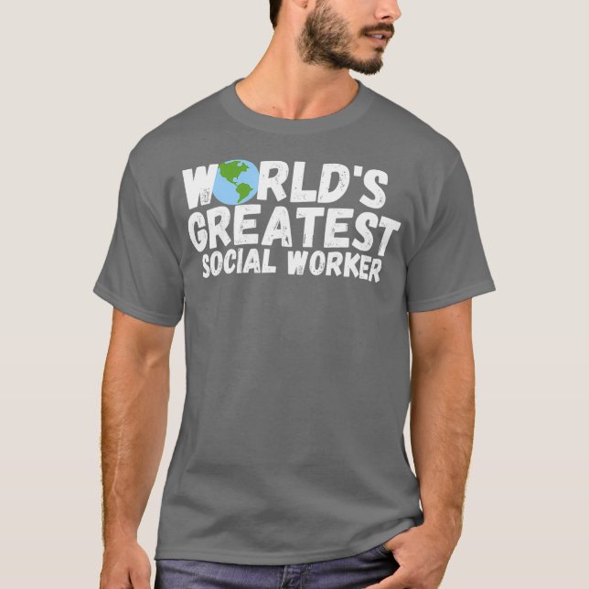 WorldSMest Social Worker-gåva T Shirt (Framsida)