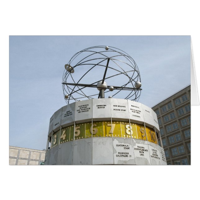 Worldtime Clock i Berlin Hälsningskort (Framsidan Horizontal)