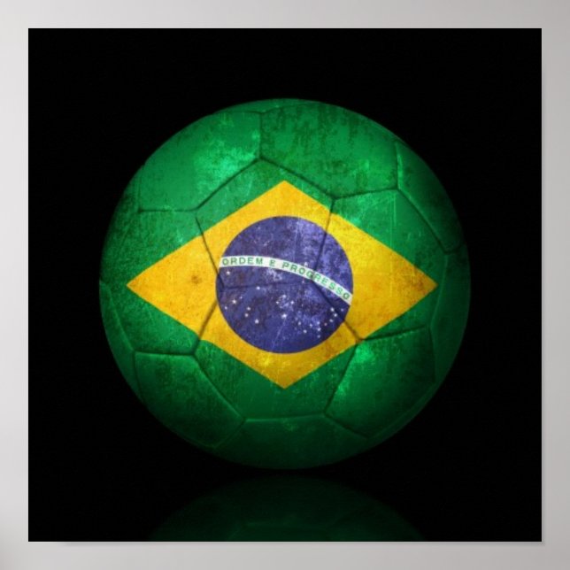 Worldwide Brazilian Flagga Football Ball Poster (Framsidan)