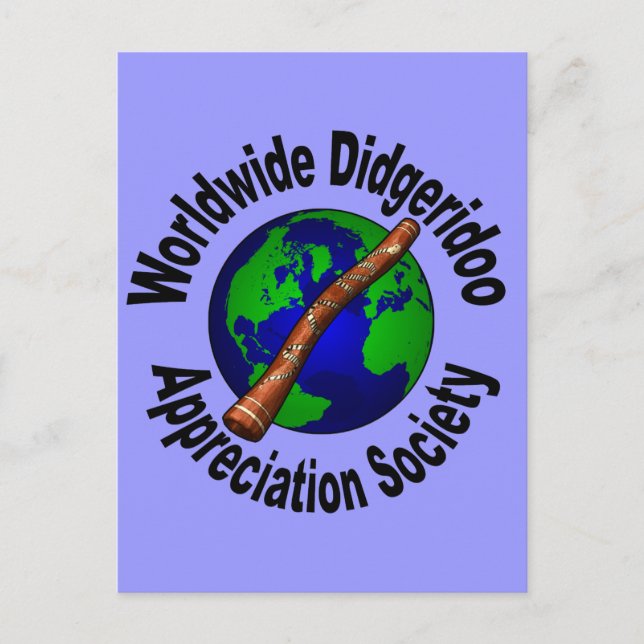 Worldwide Didgeridoo Apprecision Society Vykort (Framsida)