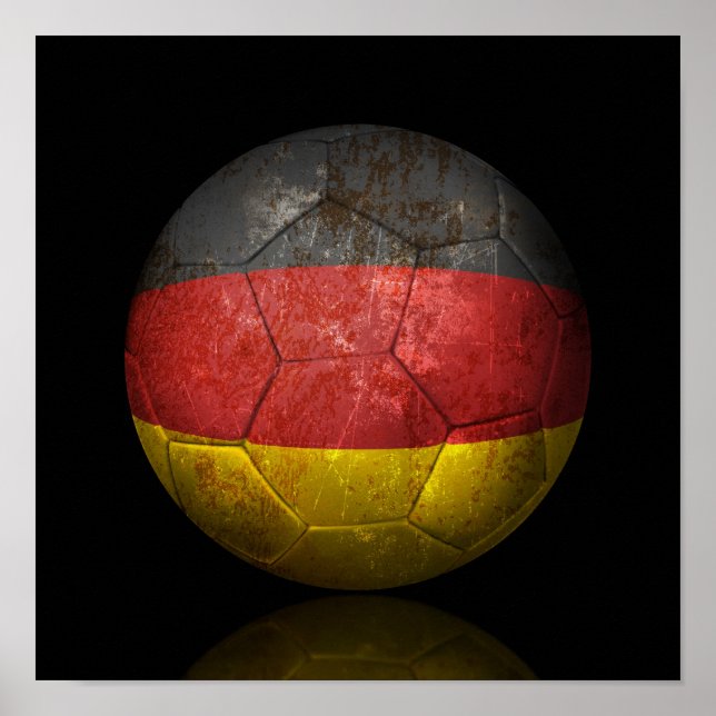 Worldwide German Flagga Football Soccer Ball Poster (Framsidan)