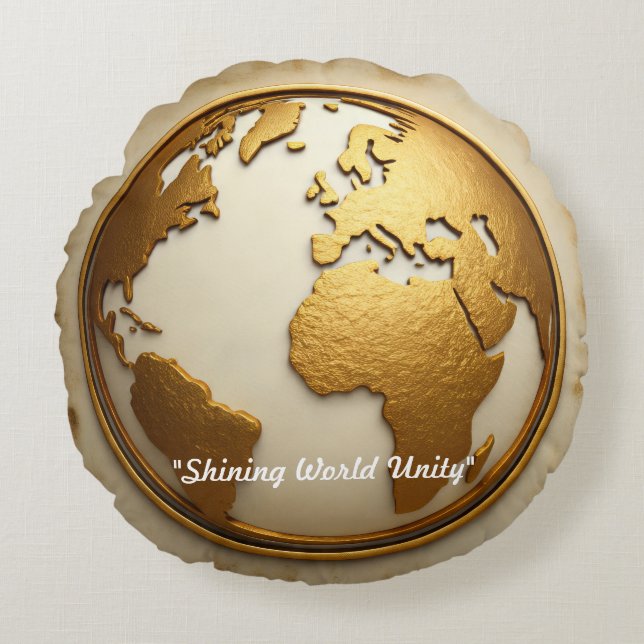 "Worldwide Golden Spark" Rund Kudde (Framsidan)