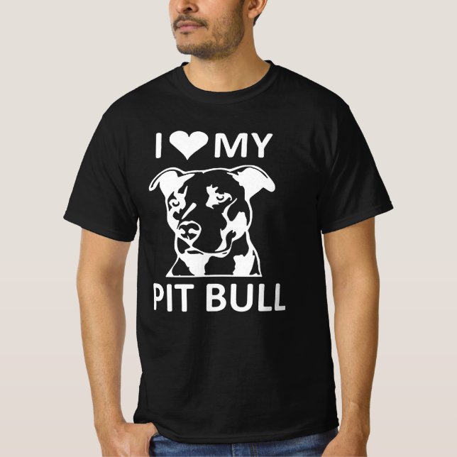 Worldwide I Kärlek Pitbull T Shirt (Framsida)